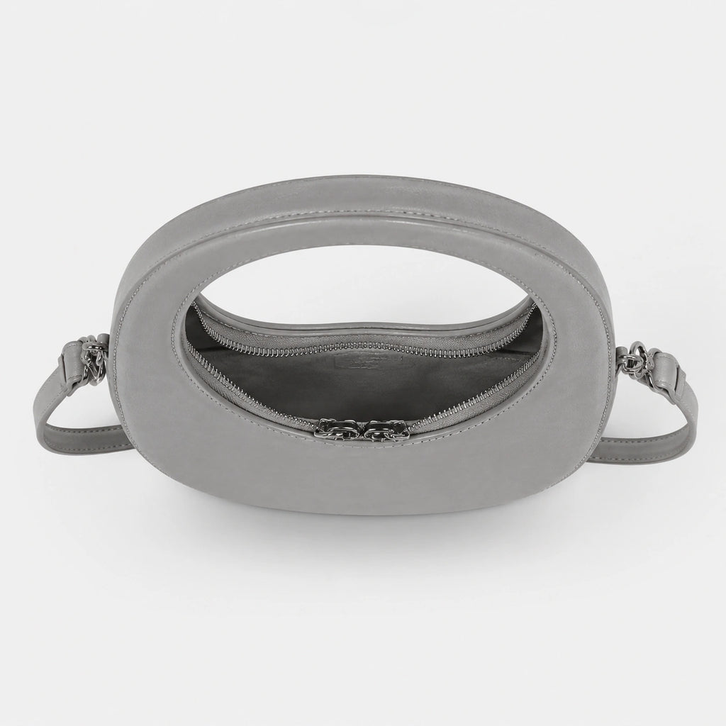 Bag Stige Gray Oval Cutout Handle Shoulder Bag