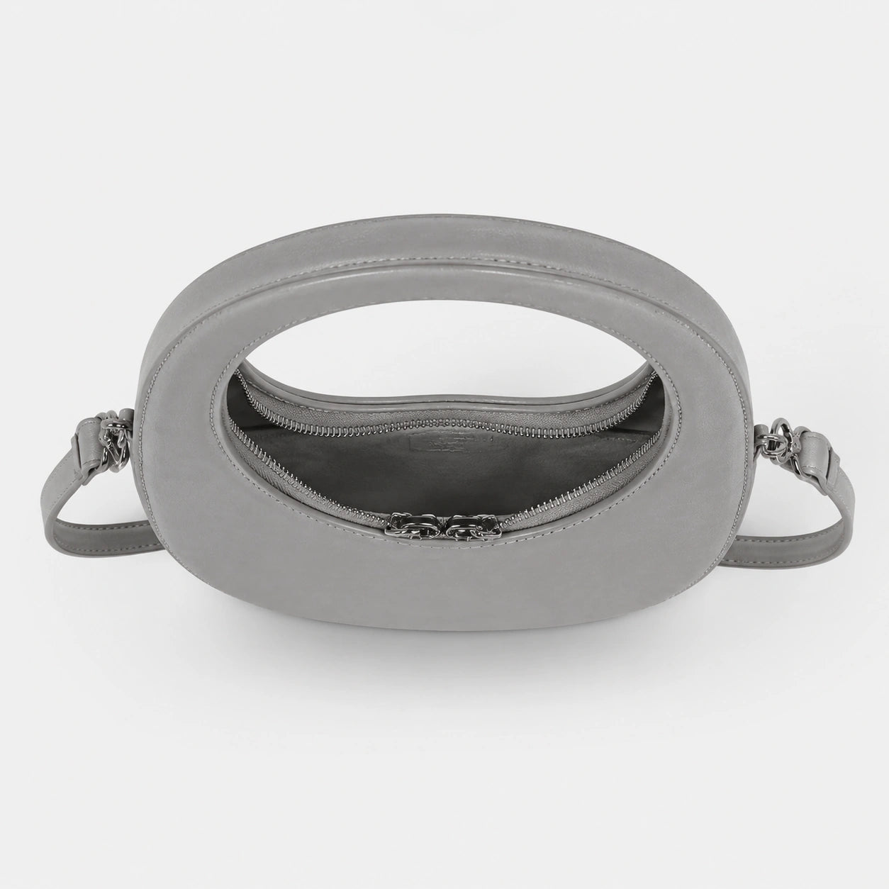 Bag Stige Gray Oval Cutout Handle Shoulder Bag