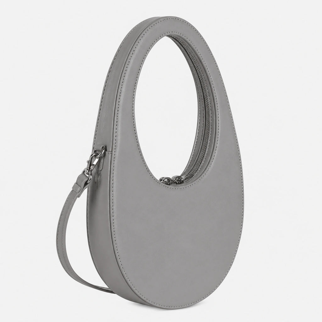Bag Stige Gray Oval Cutout Handle Shoulder Bag