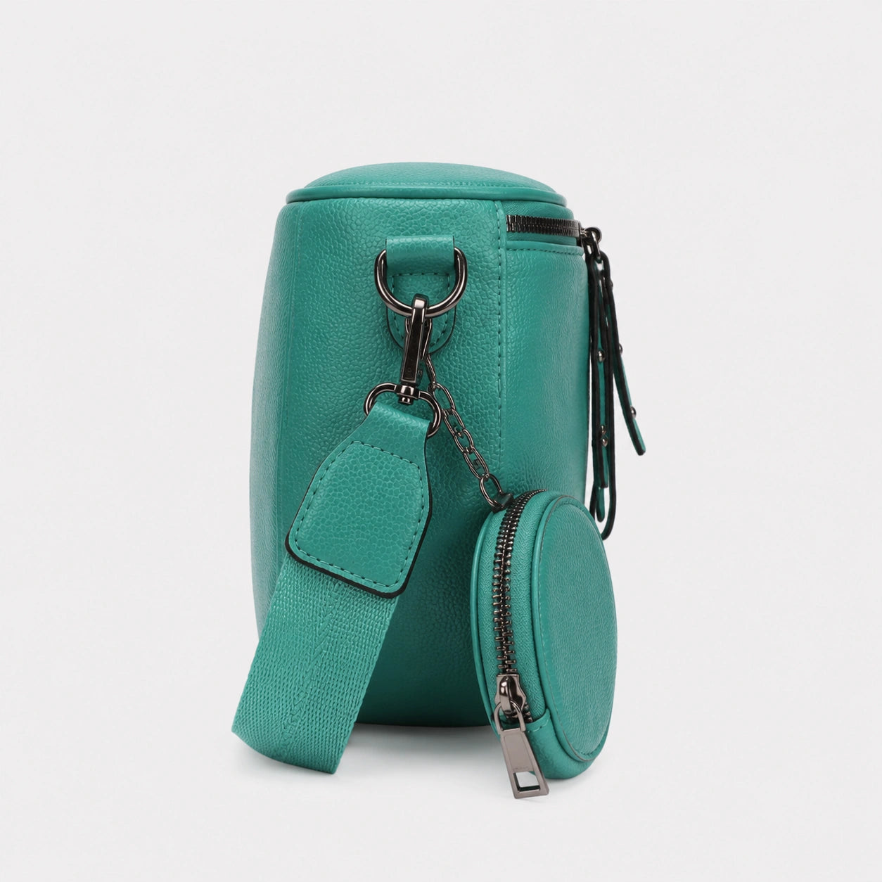 Bag Stige Teal Textured Synthetic Leather Crossbody Bag with Coin Pouch